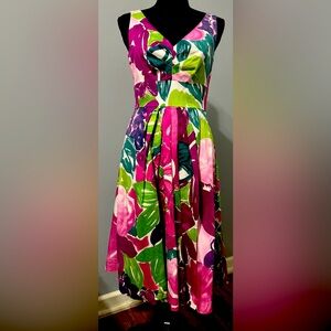 Suzi Chin Maggie Boutique Floral fit and flare skirt